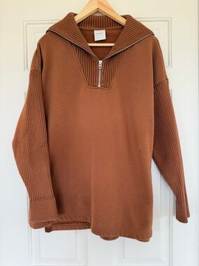 Varley Owen’s Half Zip Sweater Carob Brown